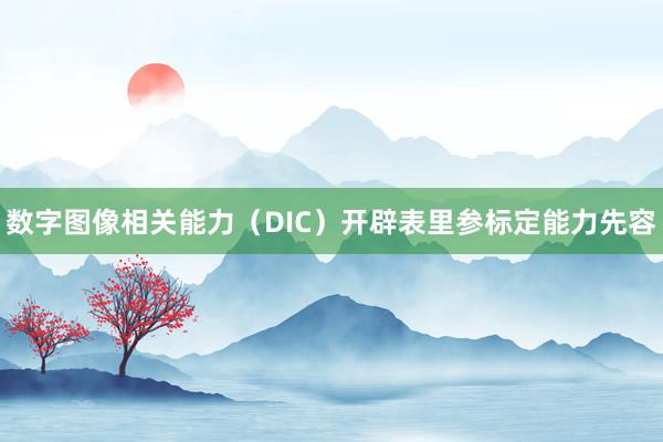 数字图像相关能力（DIC）开辟表里参标定能力先容