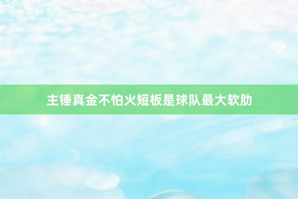 主锤真金不怕火短板是球队最大软肋